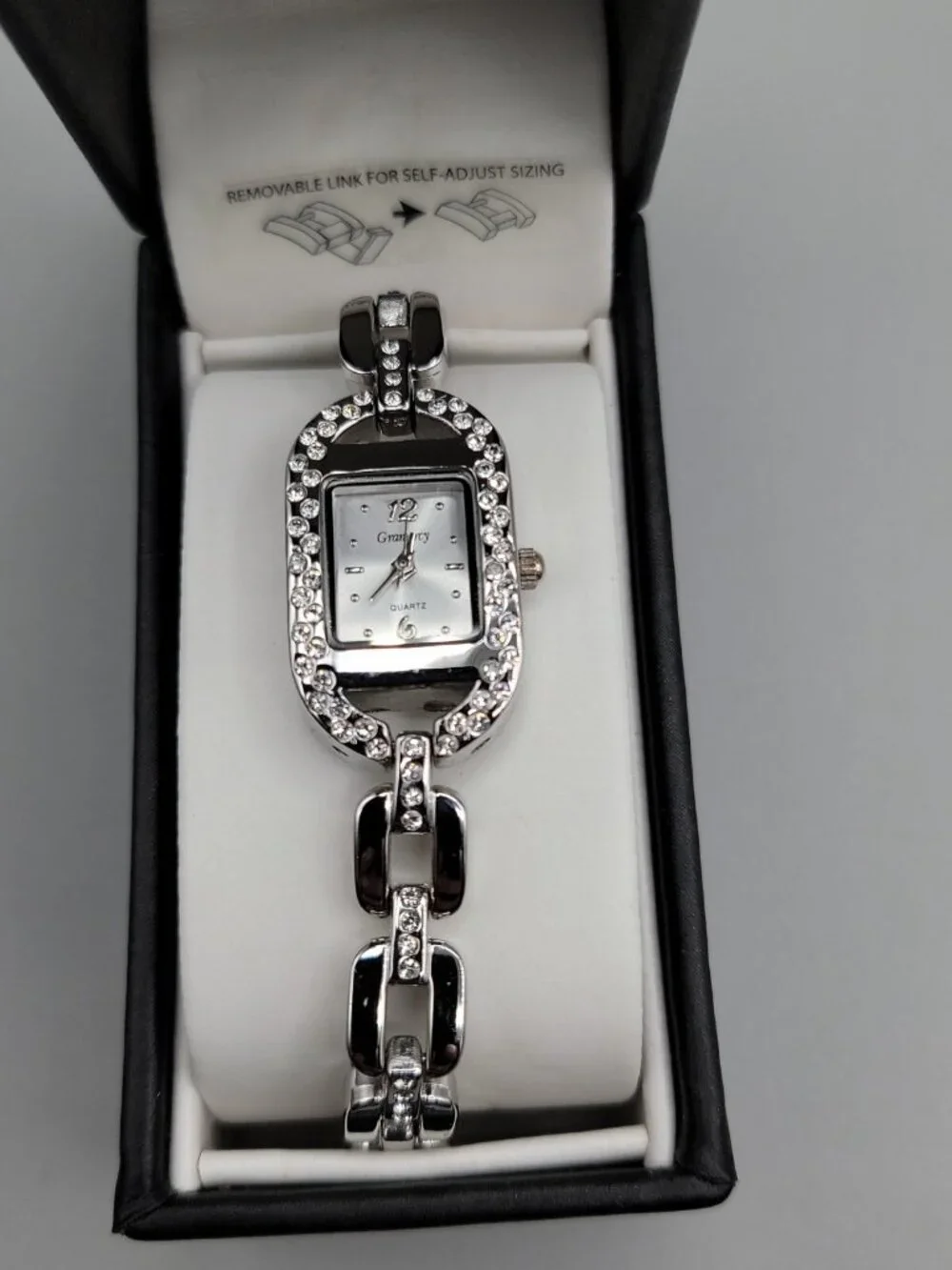 Gramercy Rhinestone Bezel Ladies Bracelet Quartz Watch 20mm 7.5